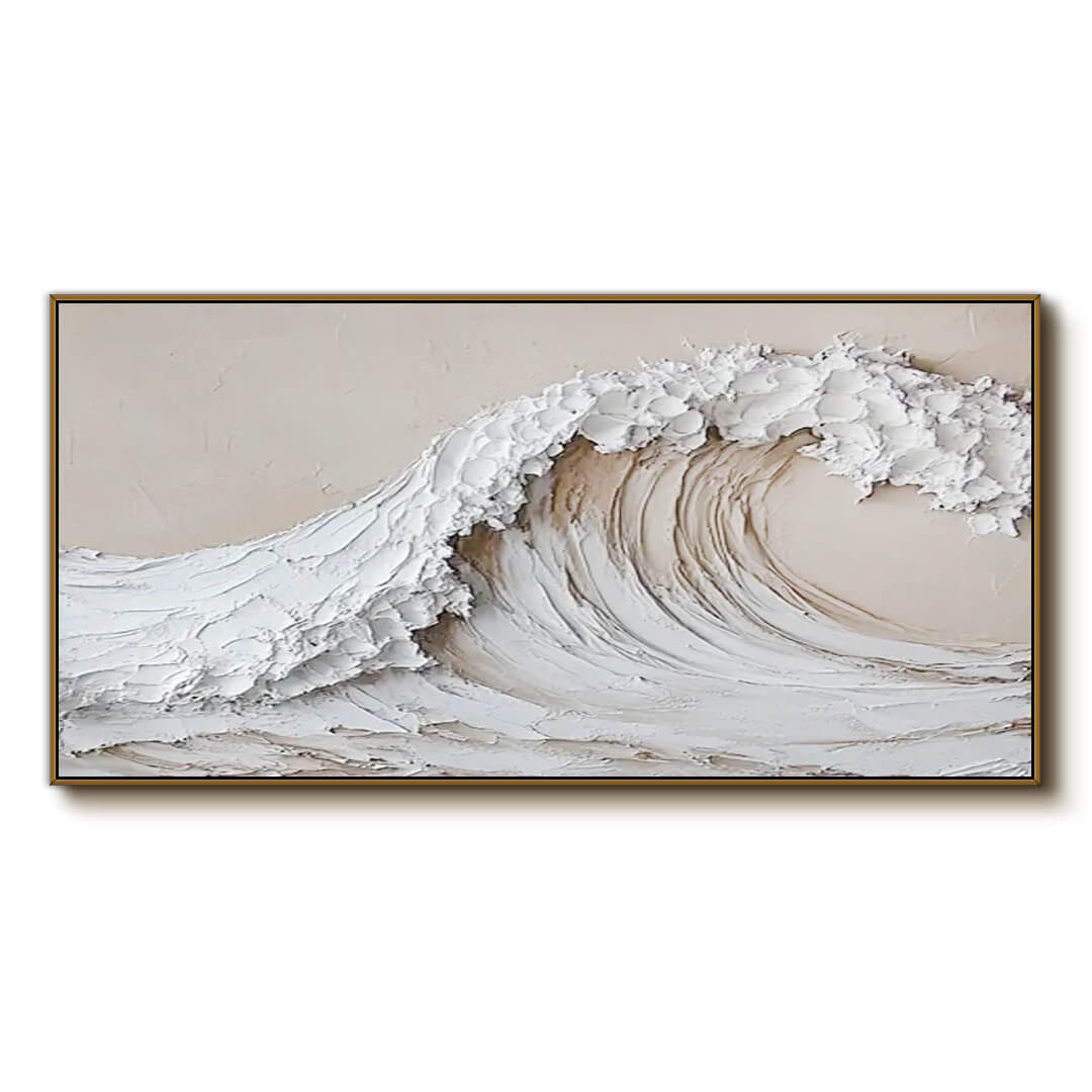 Under the Wave I - Plaster Textured Canvas Art Painting