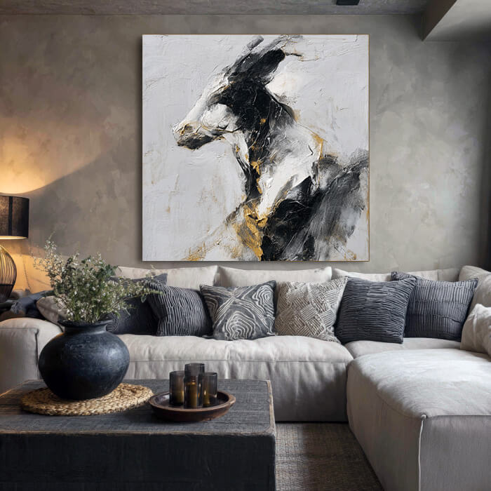 Untamed Pulse - Large Hand Painted Textured Animal Abstract Wall Art