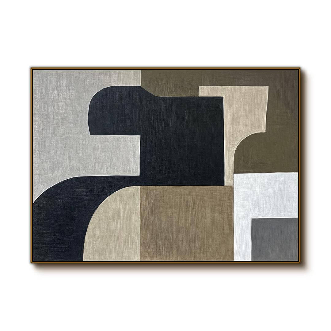 Neutral Geometry I - Large Abstract Art Painting