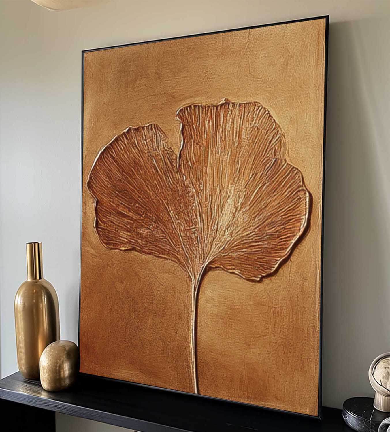 Leaf Shadow - Botanical Abstract Canvas Art Painting