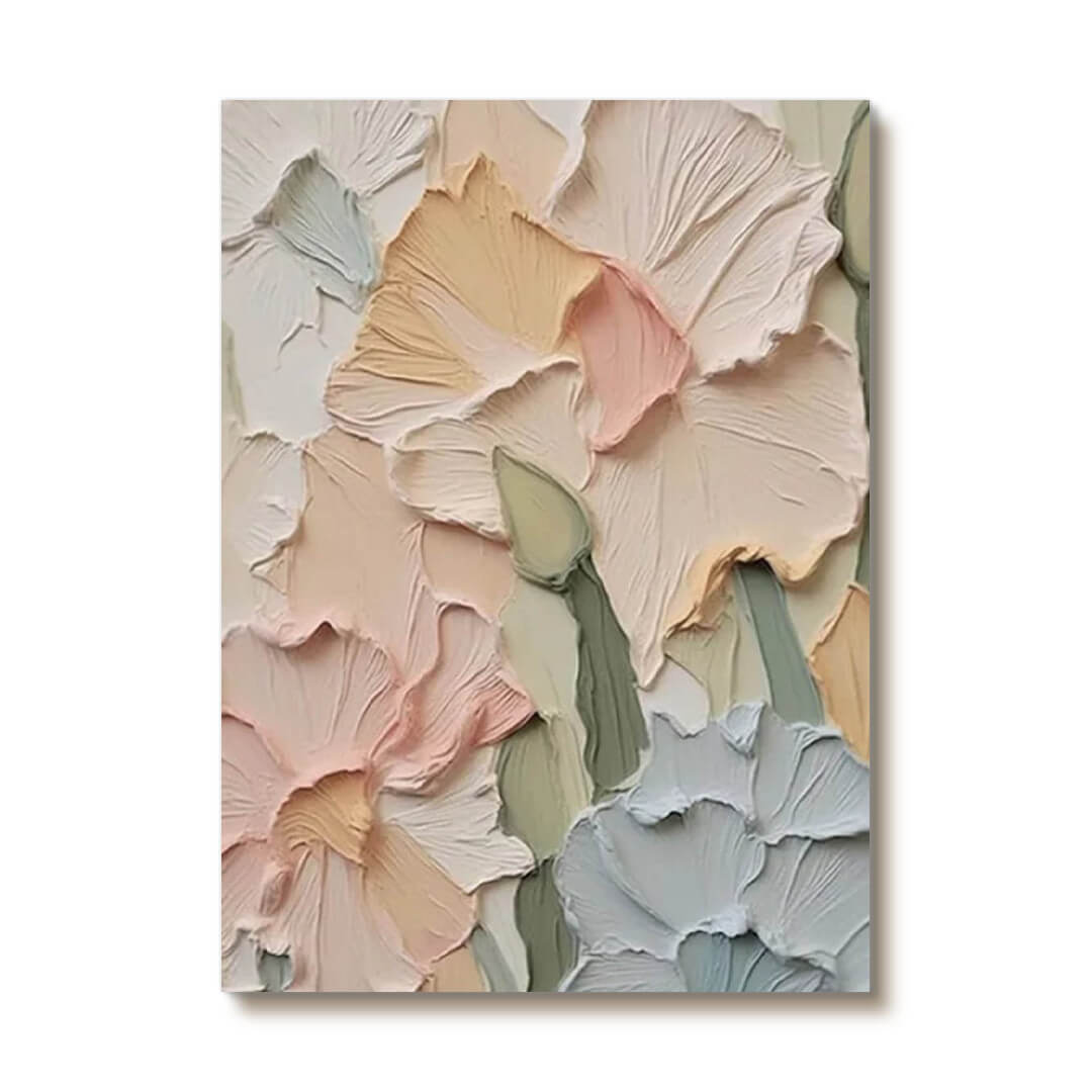 Layered Blooms - Abstract Textured Floral Wall Art