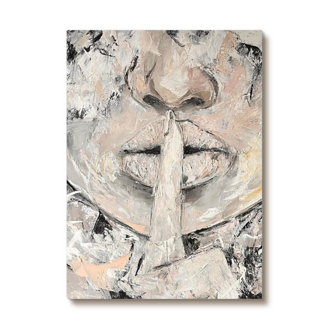 The Unspoken - Textured Abstract Figurative Painting