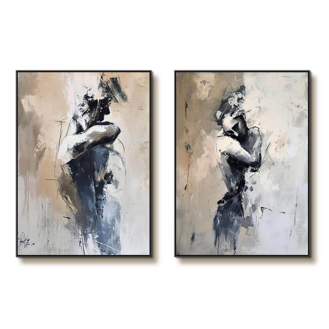Embrace - Abstract Figurative Wall Art Set of 2