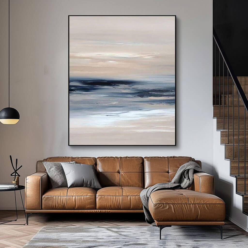 Hazy Blue Skyline - Landscape Abstract Wall Art