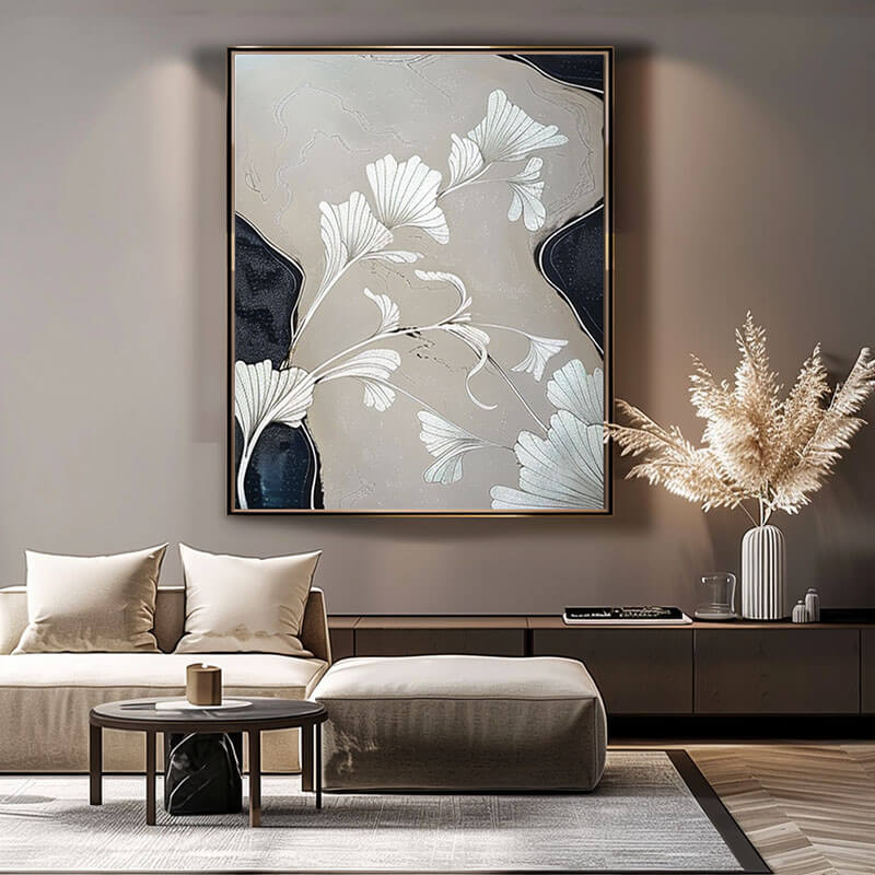 Organic Bloom -Modern Flower Canvas Art Painting