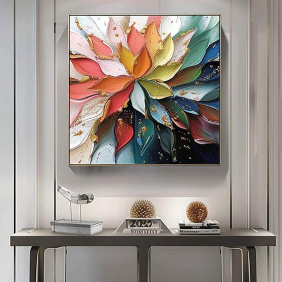 Blooming Flowers - Floral Textured Abstract Art Painting