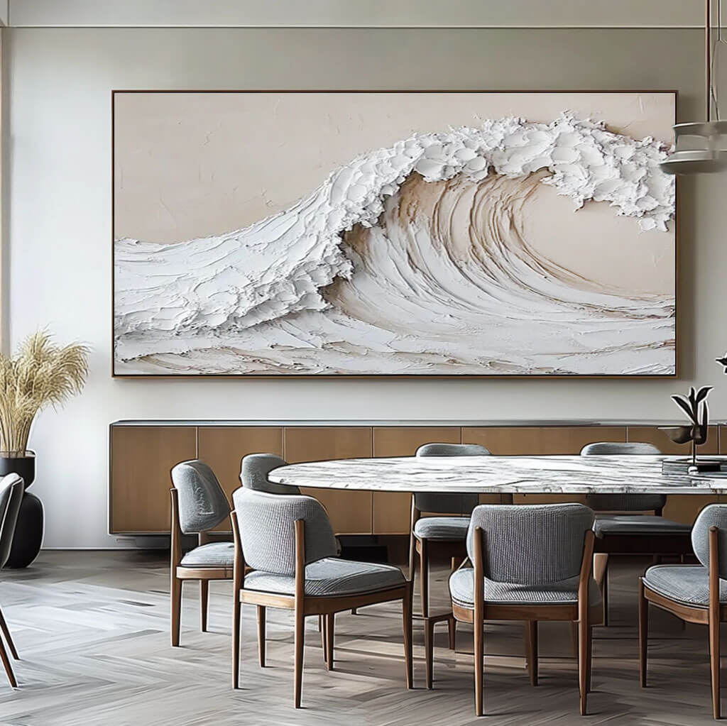 Under the Wave I - Plaster Textured Canvas Art Painting