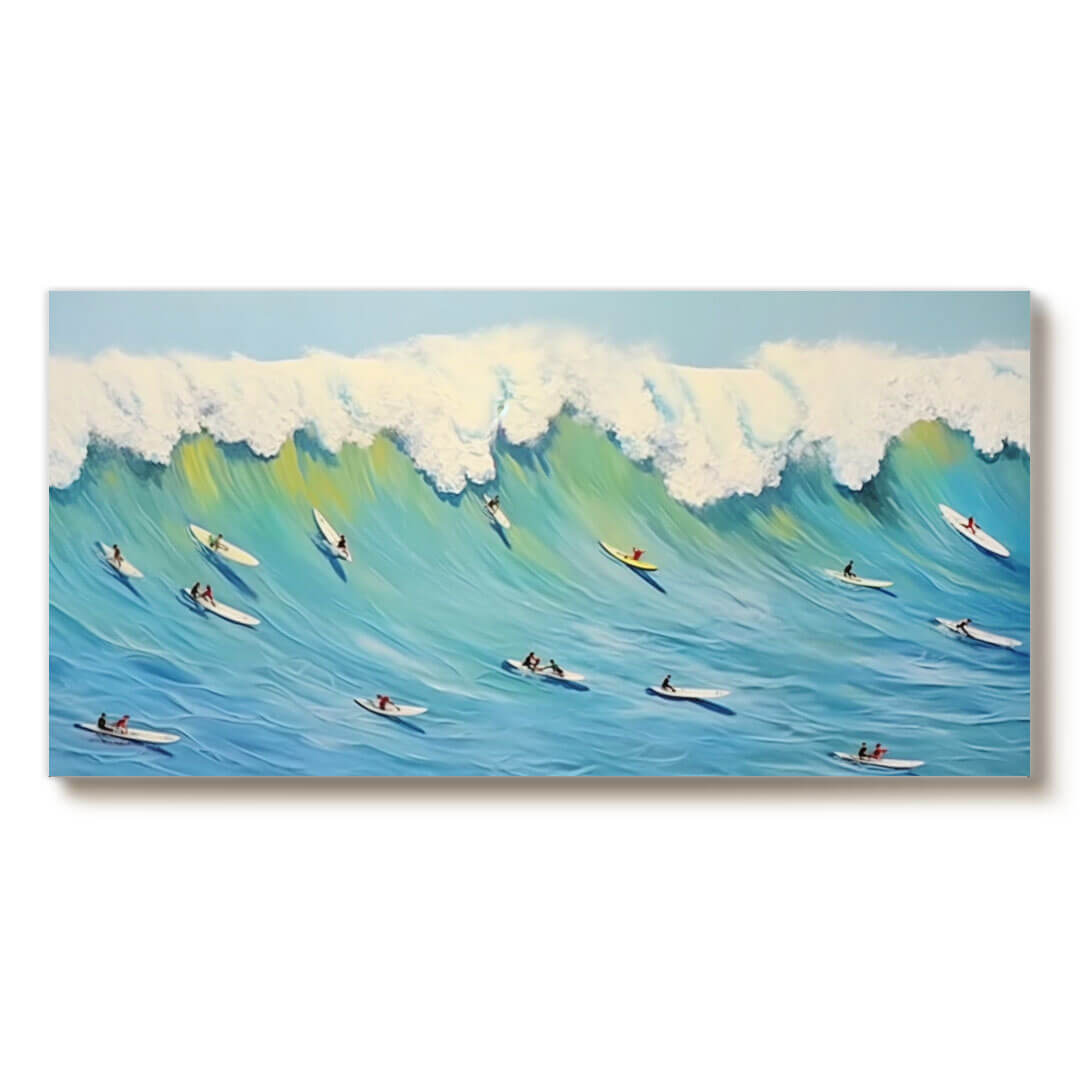 Surfing II - Textured Panoramic Wall Art Painting