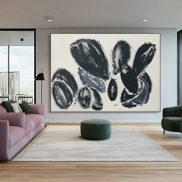 Engraving of Time - Hand Painted Ink Splash AbstractWall Art