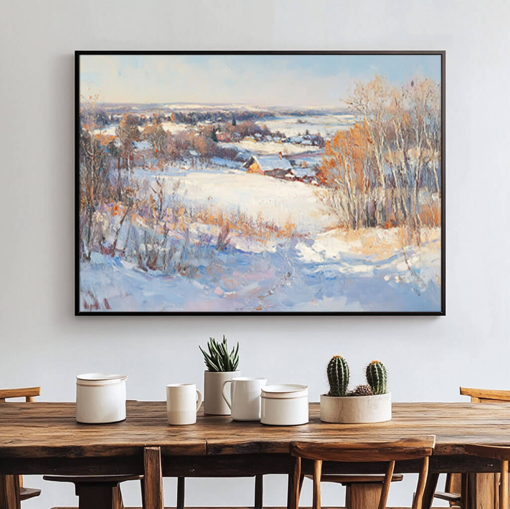 Winter's Glow - Snowscape Wall Art Painting
