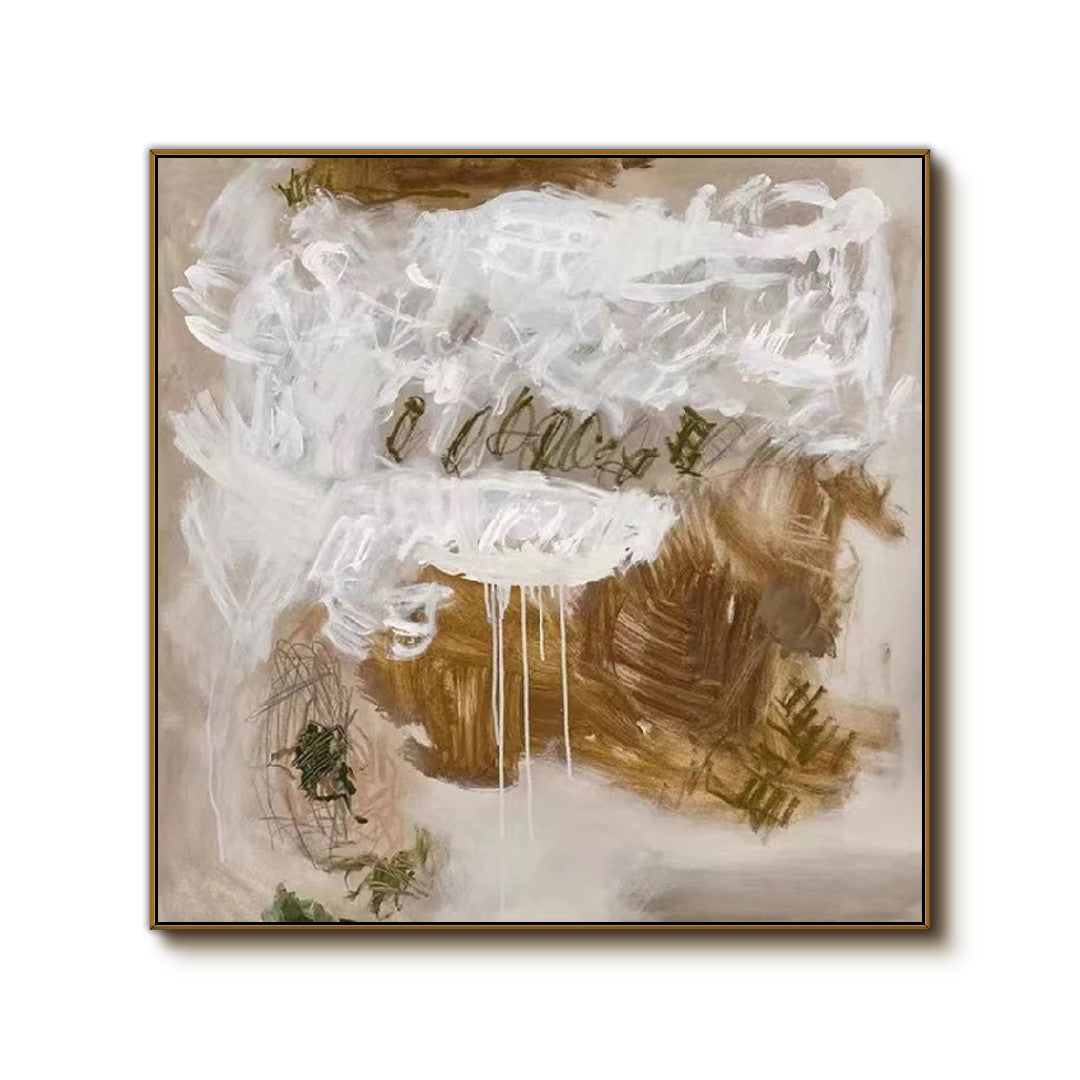 Poetry of Earth Tones - Modern Abstract Doodle Wall Art