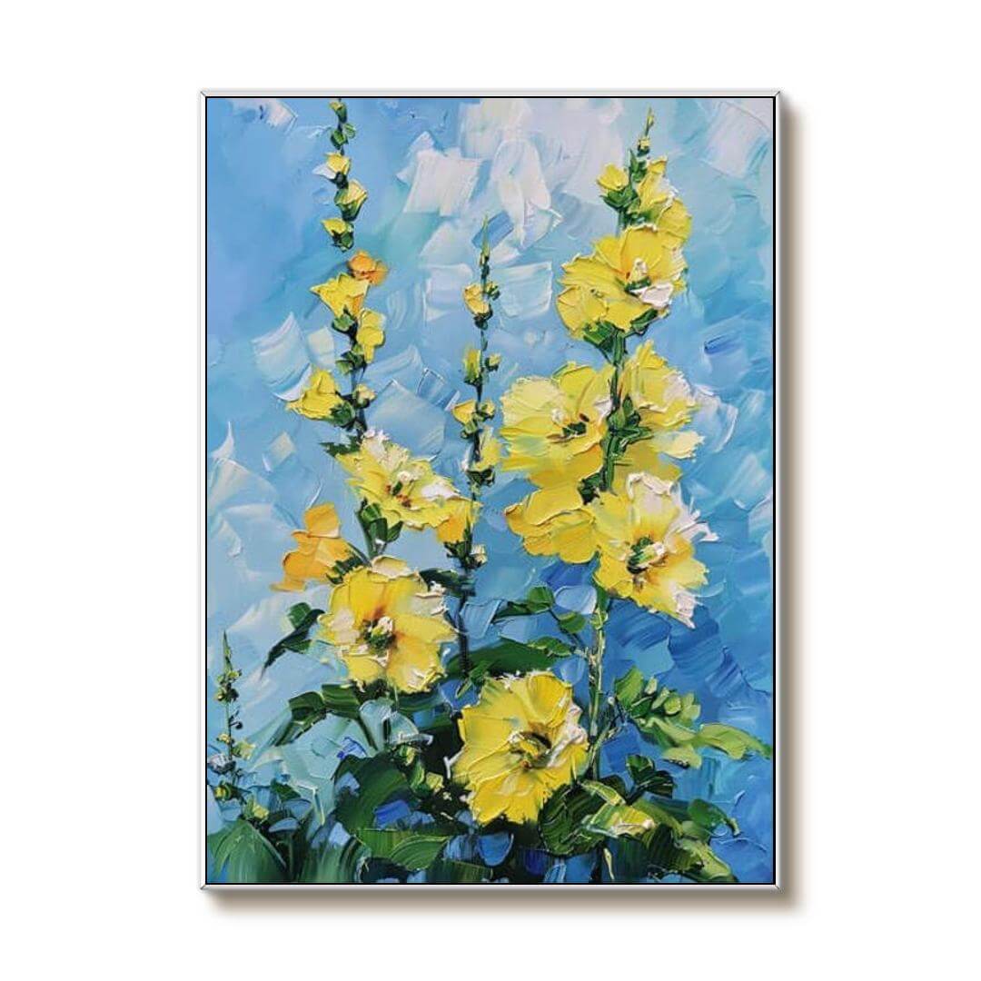 Golden Flowers - Colorful Abstract Art Painting
