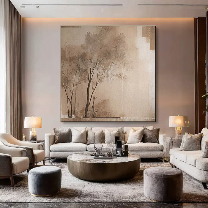 Khaki Echoes - Wabi Sabi Abstract Earthy Landscape Wall Art