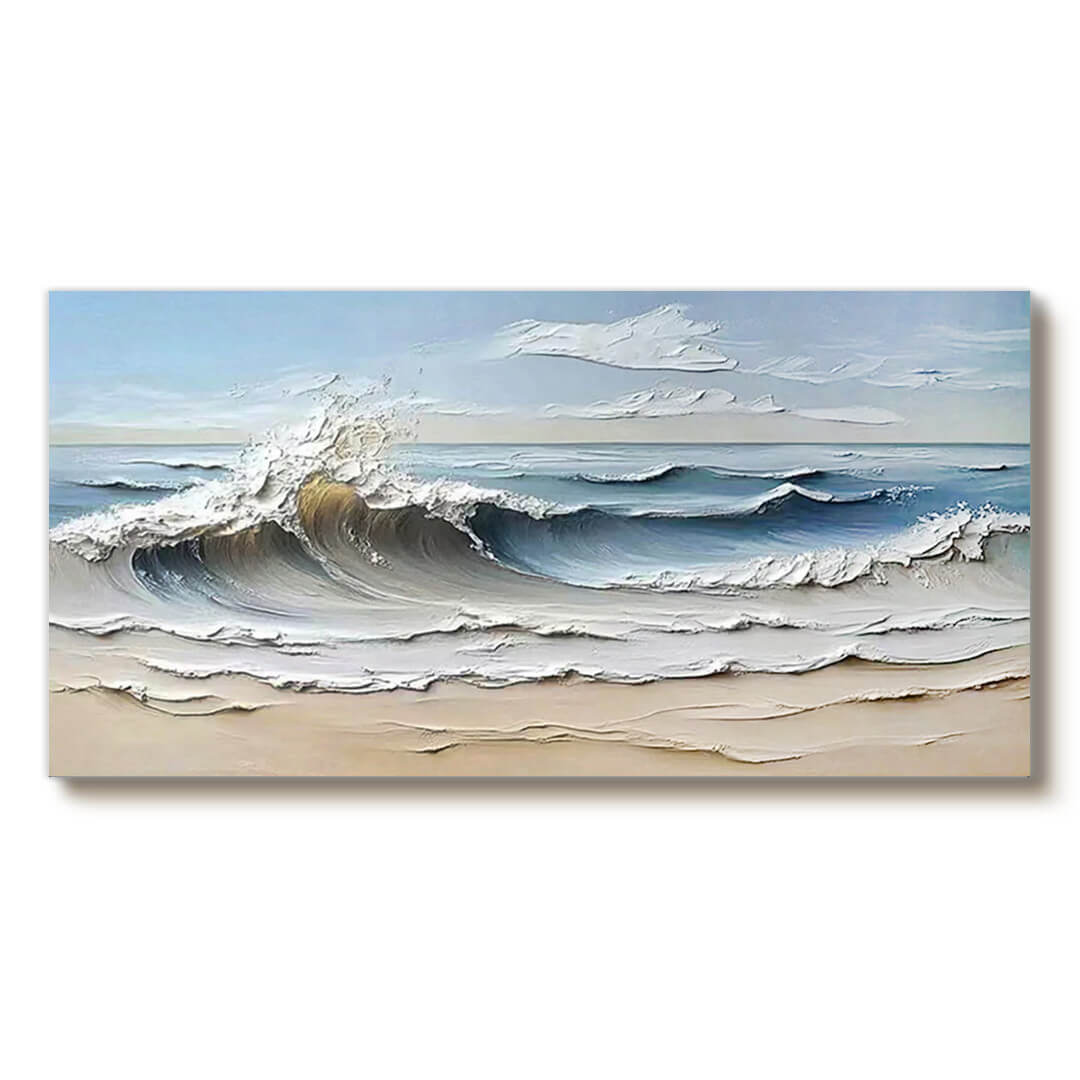 Waves are Coming I - Textured Abstract Canvas Art Painting