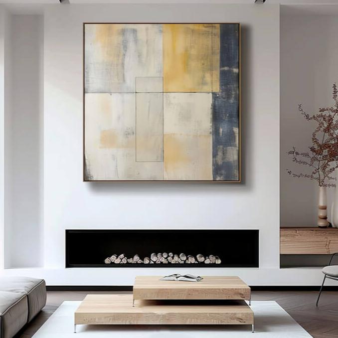 Composition III - Yellow Wabi Sabi Painting on Canvas