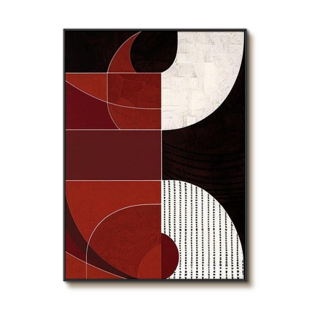 Composition I with Red and Black - Original Abstract Canvas Art Painting