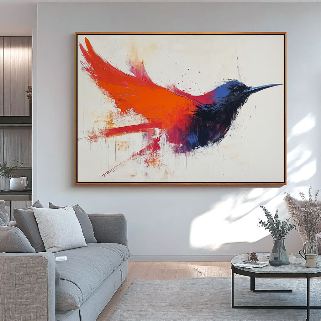 Bird in Flight - Abstract Canvas Art Painting