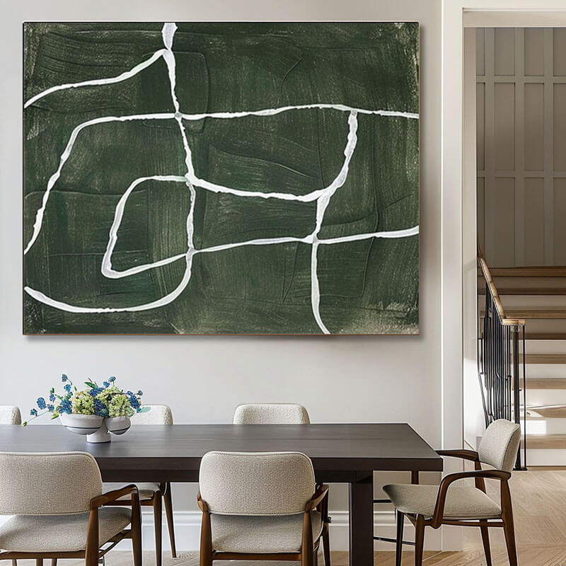 Erase - Green Modern Minimalist Textured Wall Art