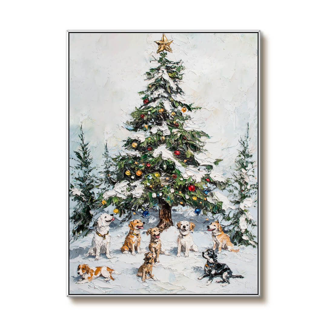 Together for Christmas - Oversized Handmade Art Painting