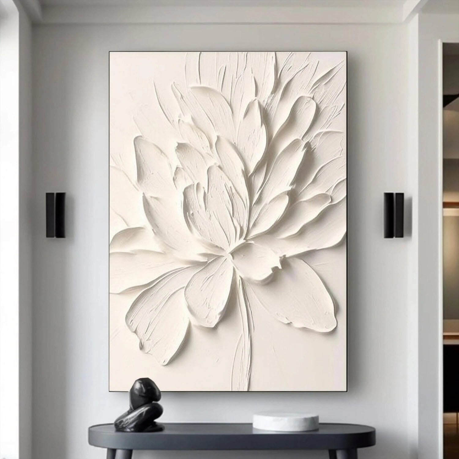 Petals in White - Floral Texture Art Painting