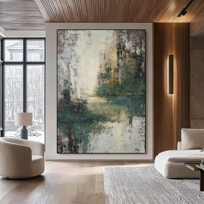 Thicket of Green - Large Modern Abstract Greenery Abstract Wall Art