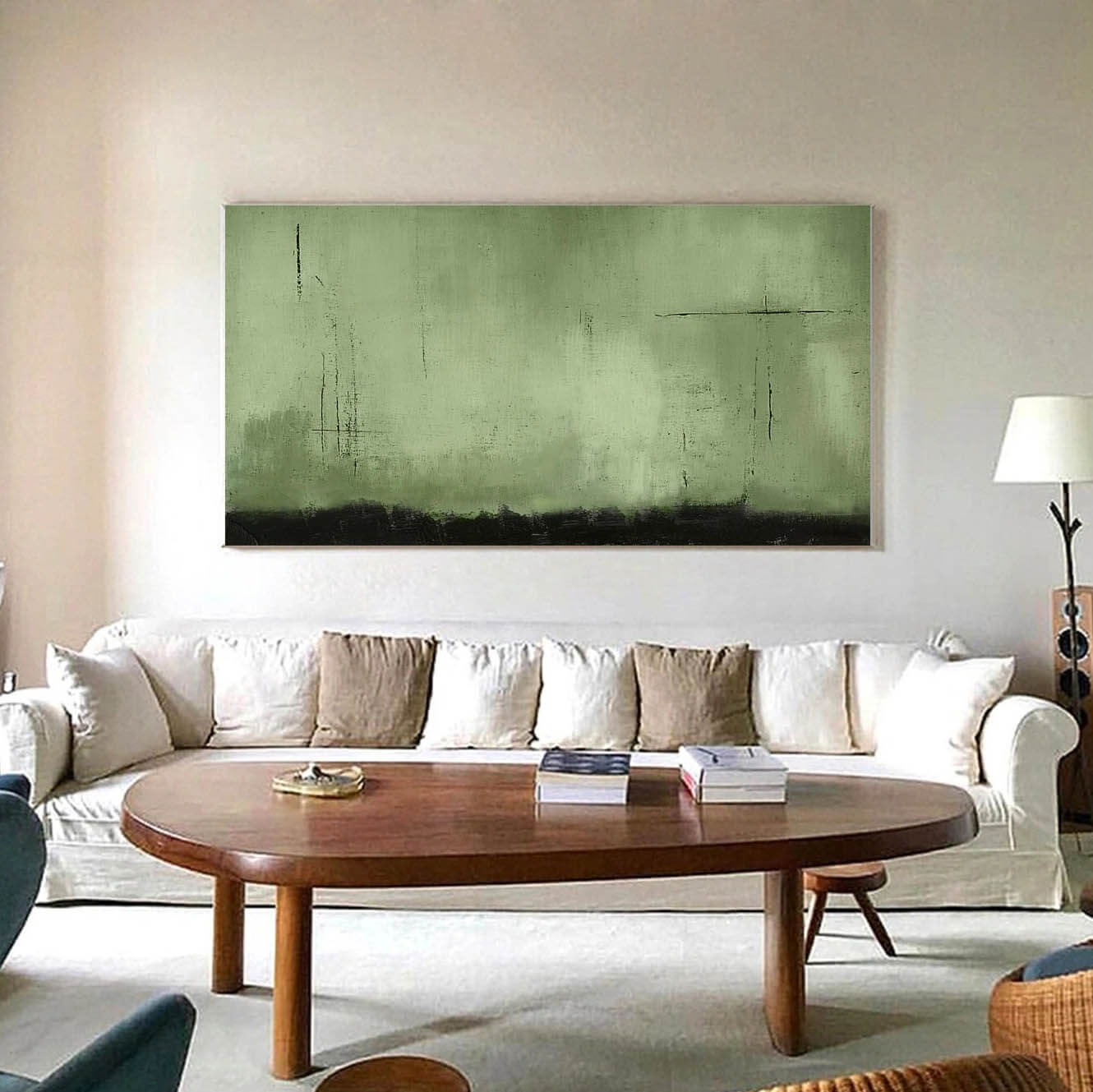 Unnamed Realm - Large Modern Green Abstract Wall Art