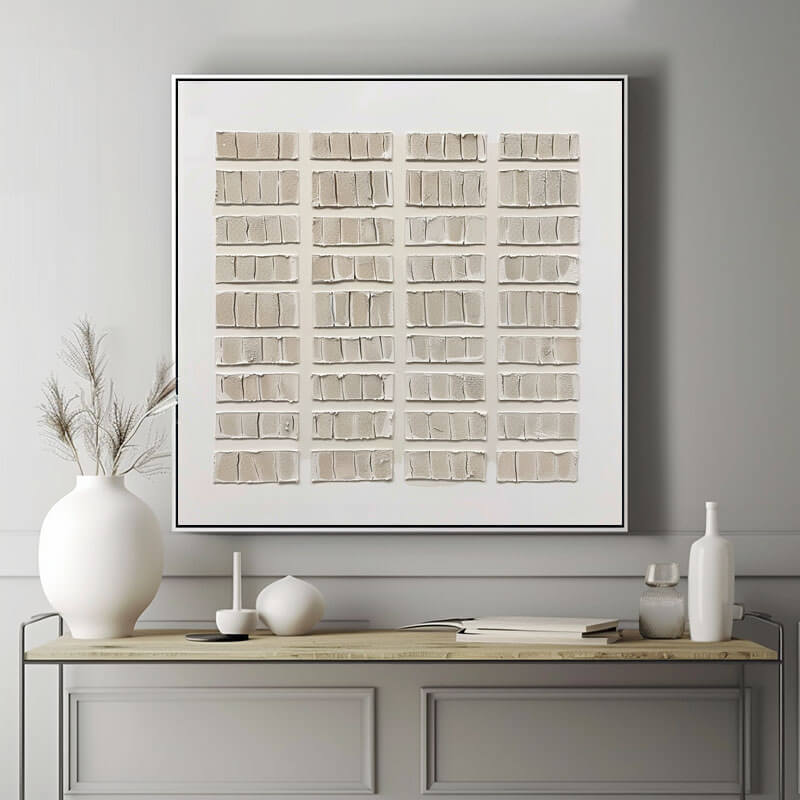 Structured Harmony I - Beige and Brown Wabi Sabi Wall Art