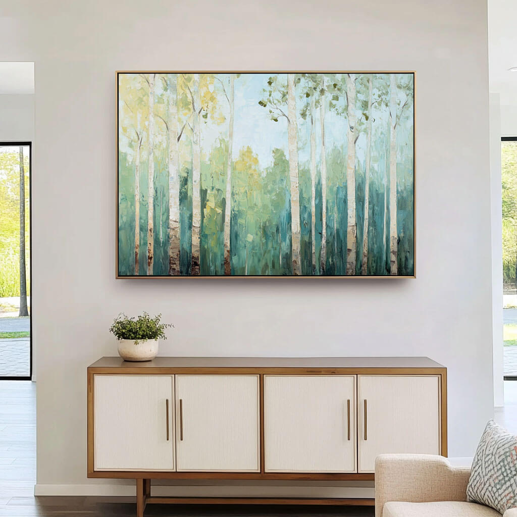 Morning in the Grove - Abstract Forest Landscape Painting