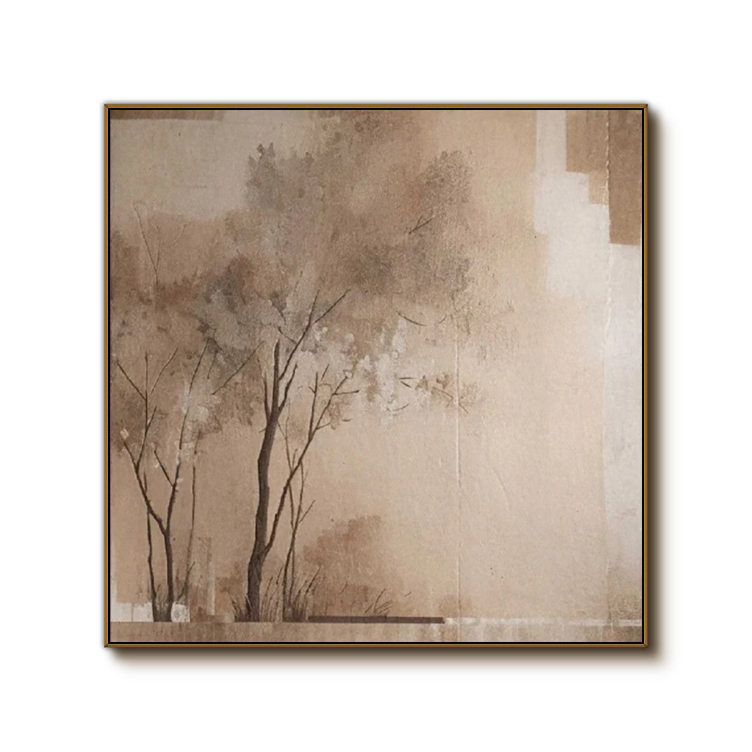 Khaki Echoes - Wabi Sabi Abstract Earthy Landscape Wall Art