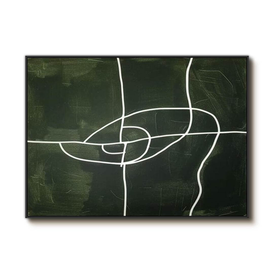 Green Interlace - Large Minimalist Abstract Wall Art