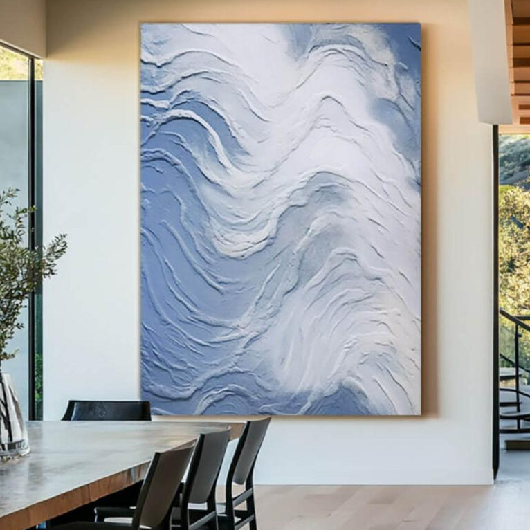 Fluidity - Blue Abstract Textured Wall Art