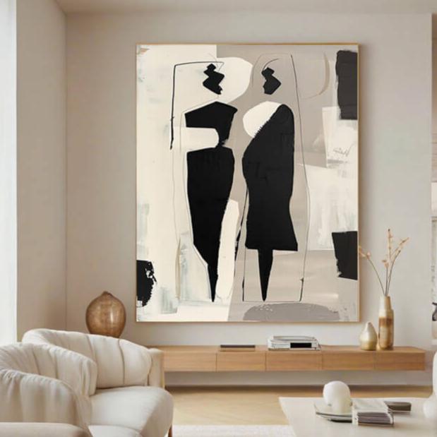 Silent Conversations - Large Minimalist Abstract Canvas Art