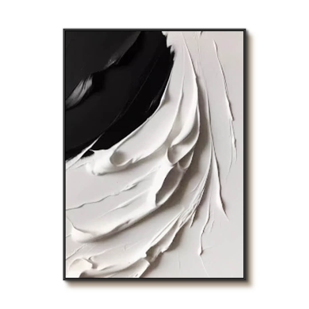Diffuse - Black and White Abstract Canvas Art Painting