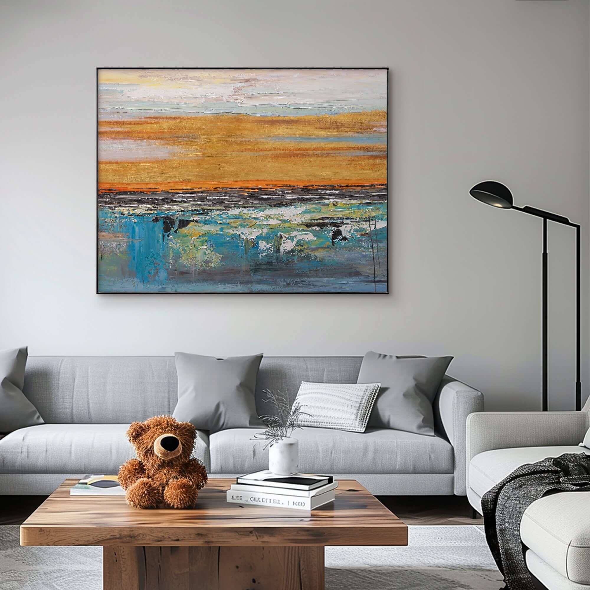 Rays of Life - Large Gold Abstract Wall Art
