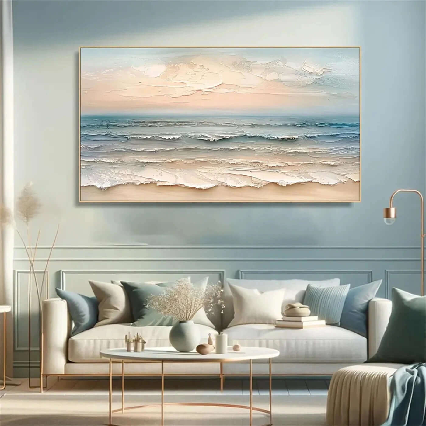 Breeze Over Shore - Textured Ocean Seascape Canvas Art