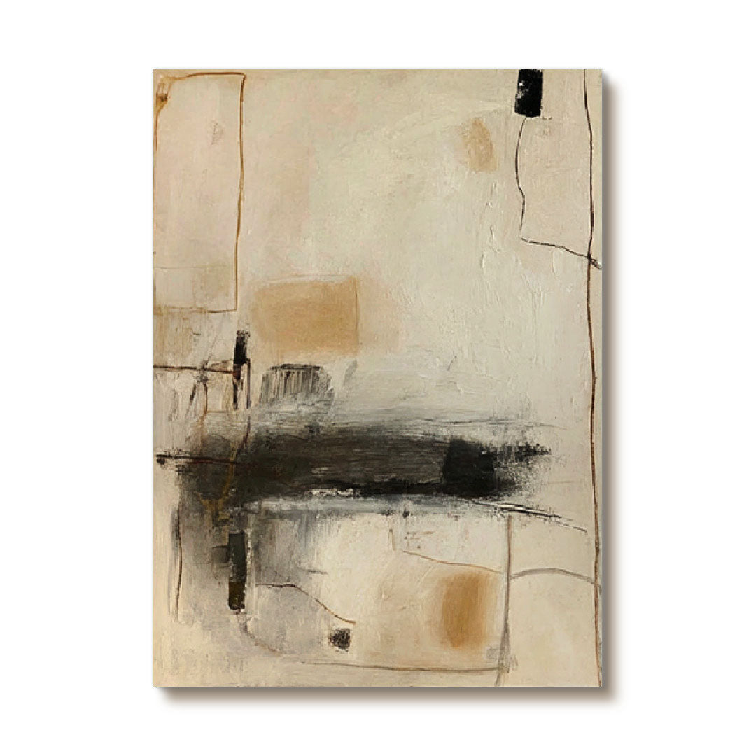 The Draft of Time - Wabi Sabi Earth Tone Line Wall Art