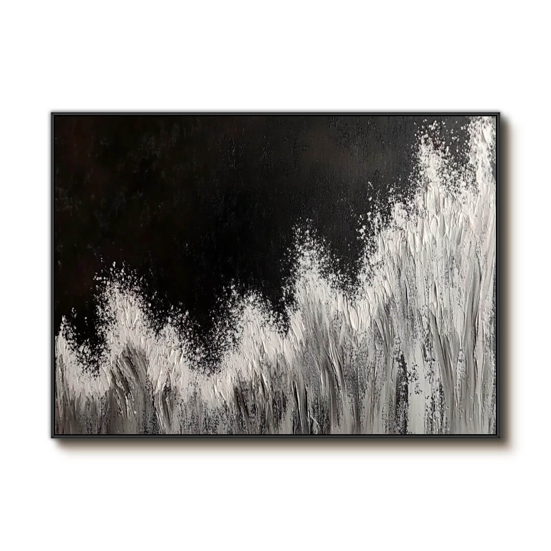Splash - Black and White Abstract Art Painting