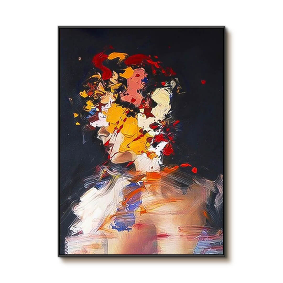 Unfinished Beauty - Colorful Abstract Woman Portrait Art