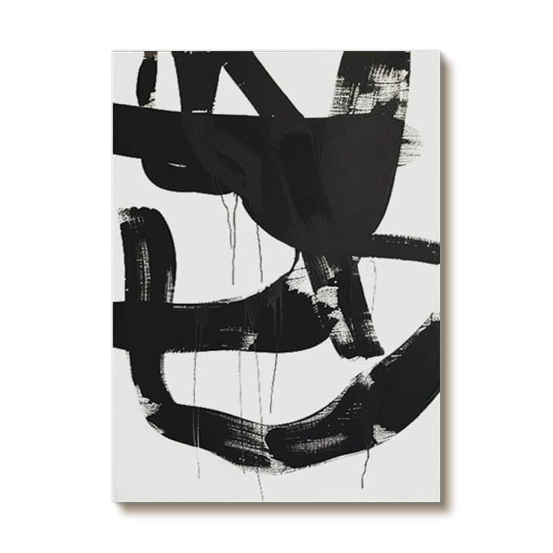 Graphical Lines - Black and White Abstract Wall Art