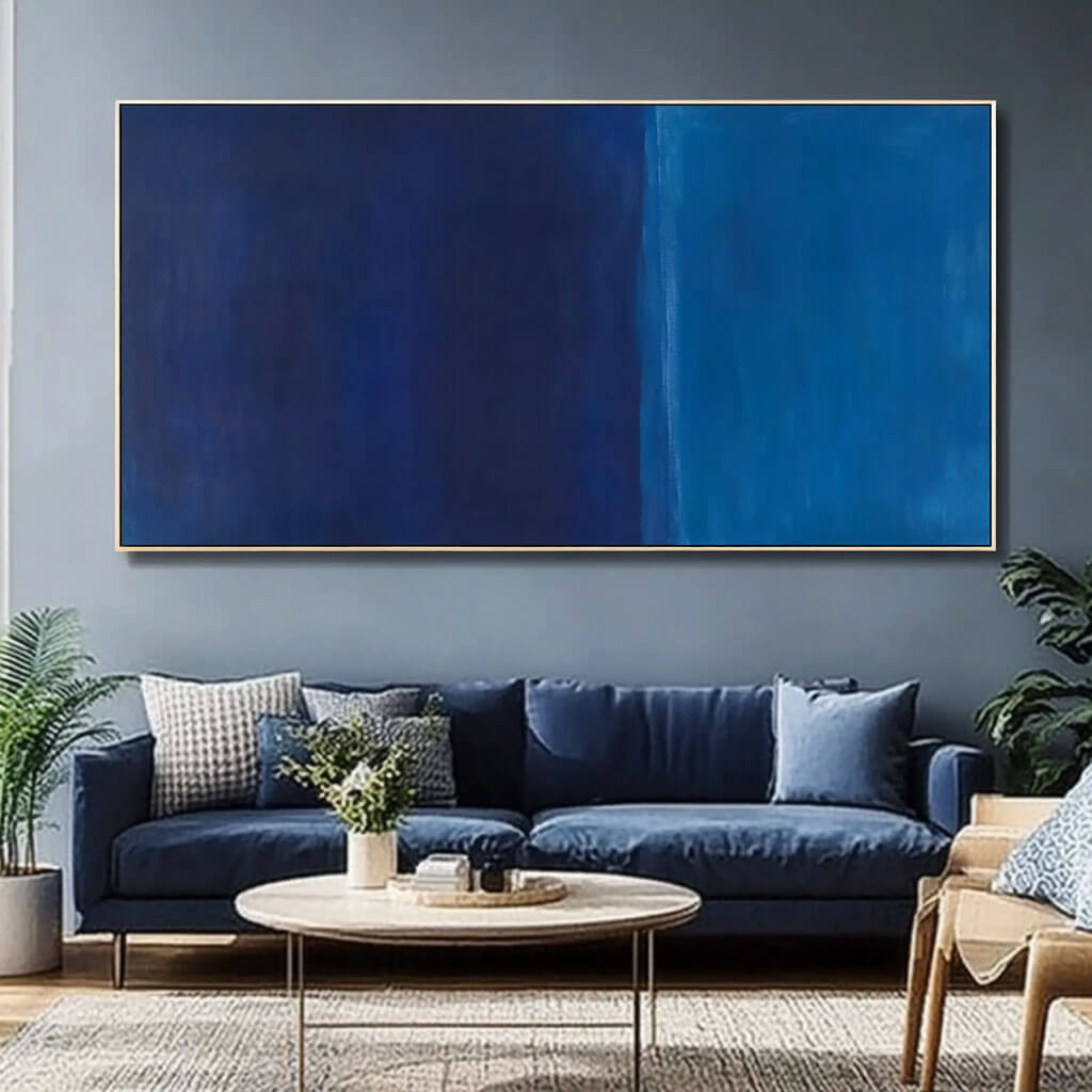 Blue and Blue - Abstract Canvas Art Painting