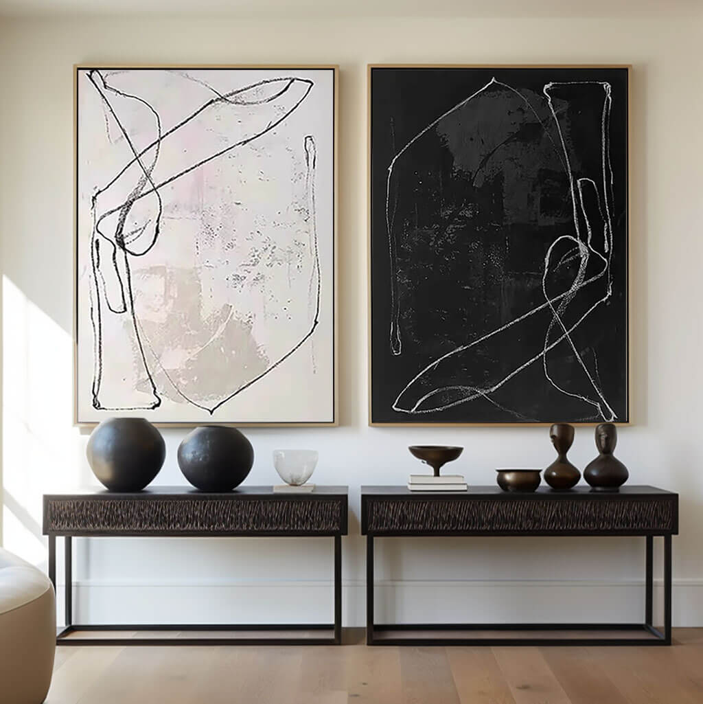 Alternate - Modern Minimalist Abstract Art Painting Set of 2