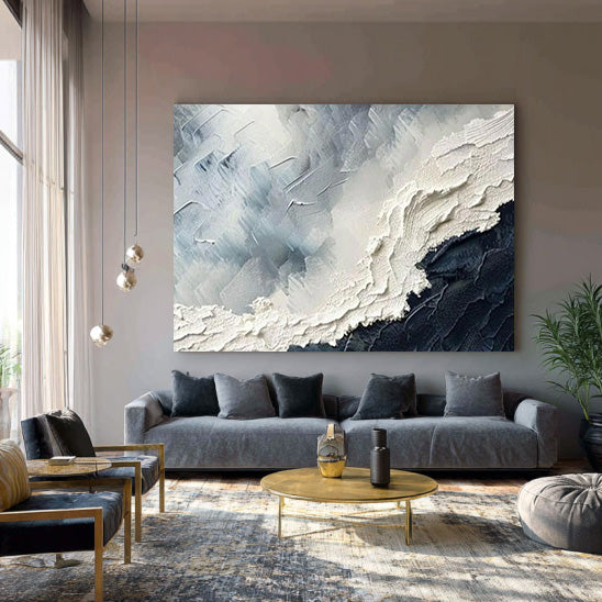Waves Chase - Large Texture Abstract Wall Art