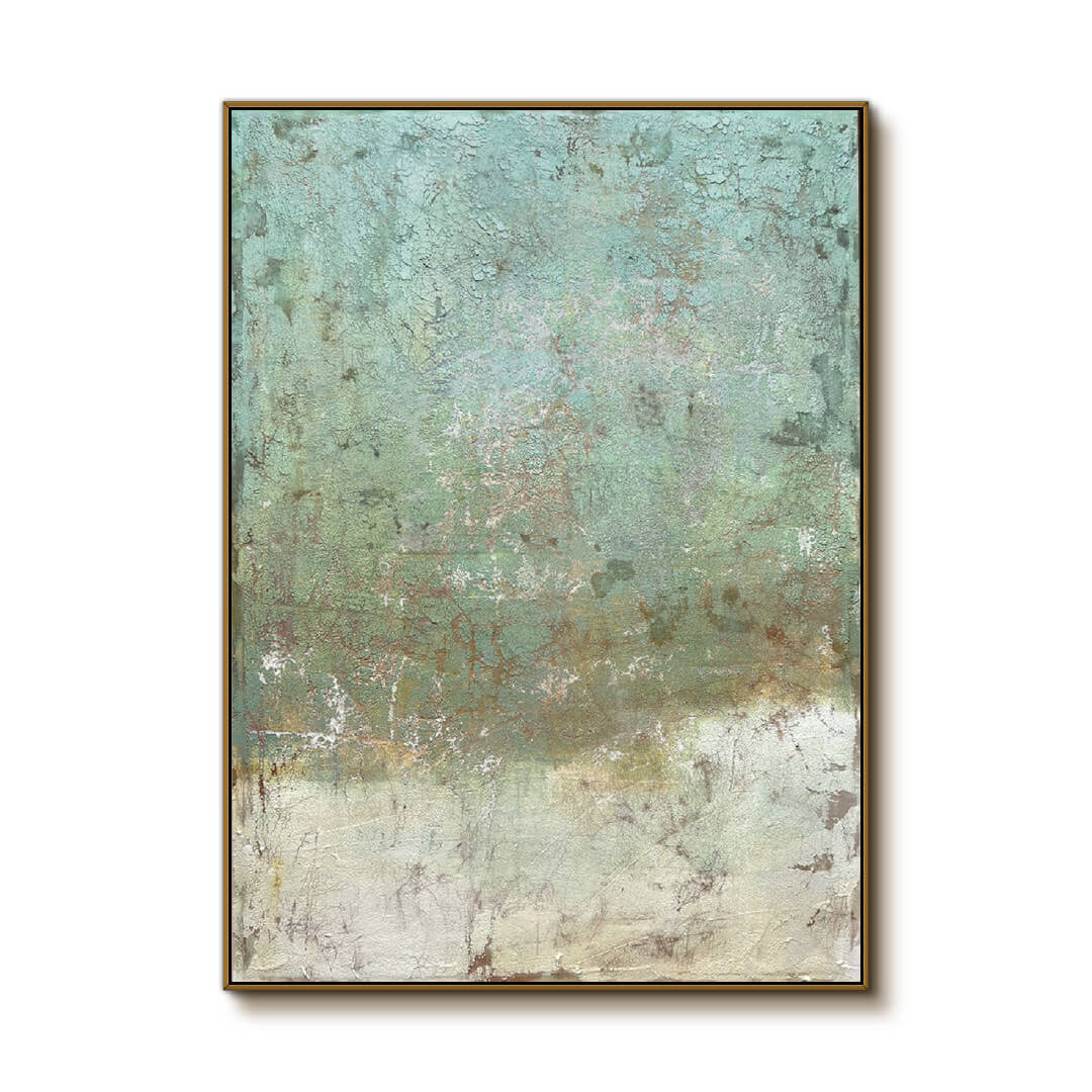 Verdigris Dream - Abstract Wall Art in Green and Beige