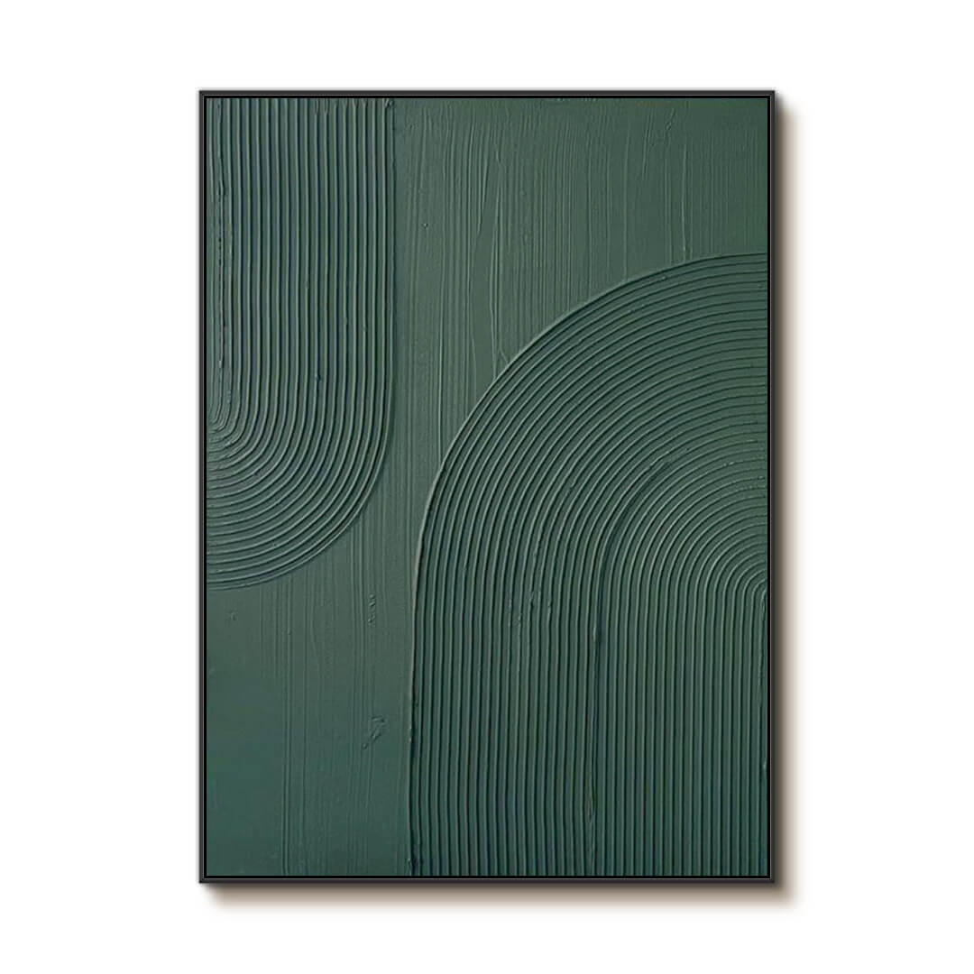 Arc Rhythm - Green Minimalist Textured Wall Art