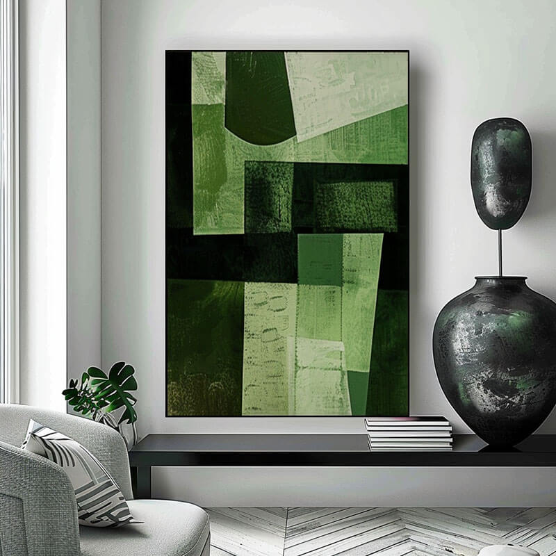 Green on Green I - Modern Abstract Wall Art Painting