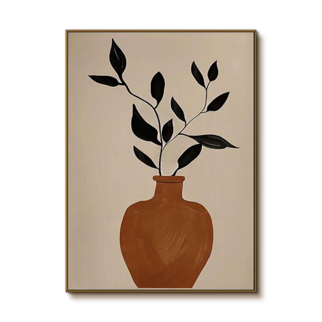 Plant in a Pot - Botanical Abstract Wall Art Painting