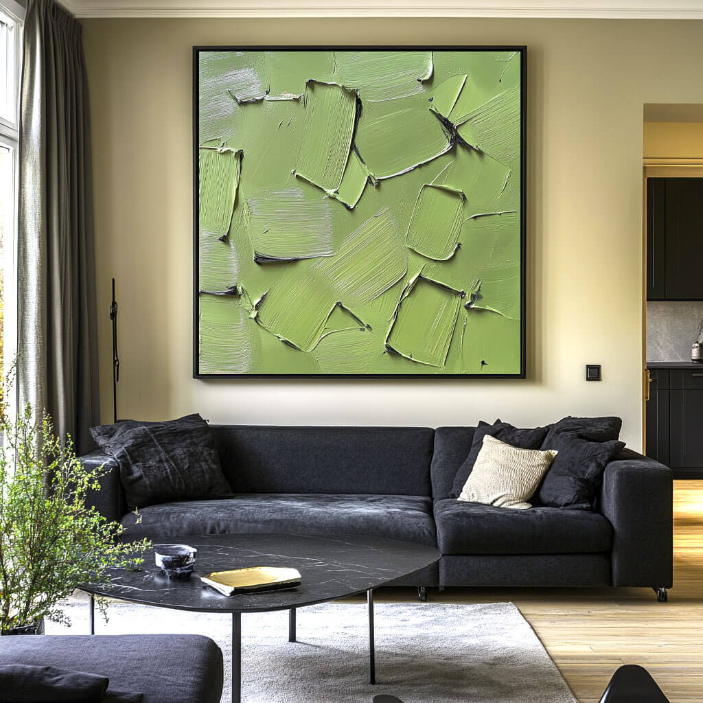 Field - Green Minimalist Textured Wall Art