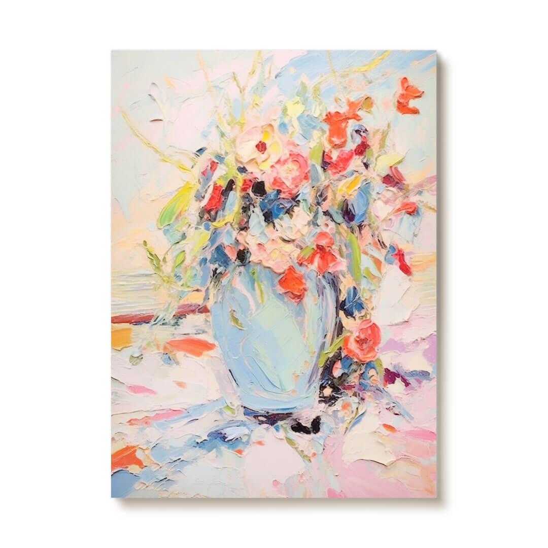Summer Vase - Textured Colorful Canvas Art Painting
