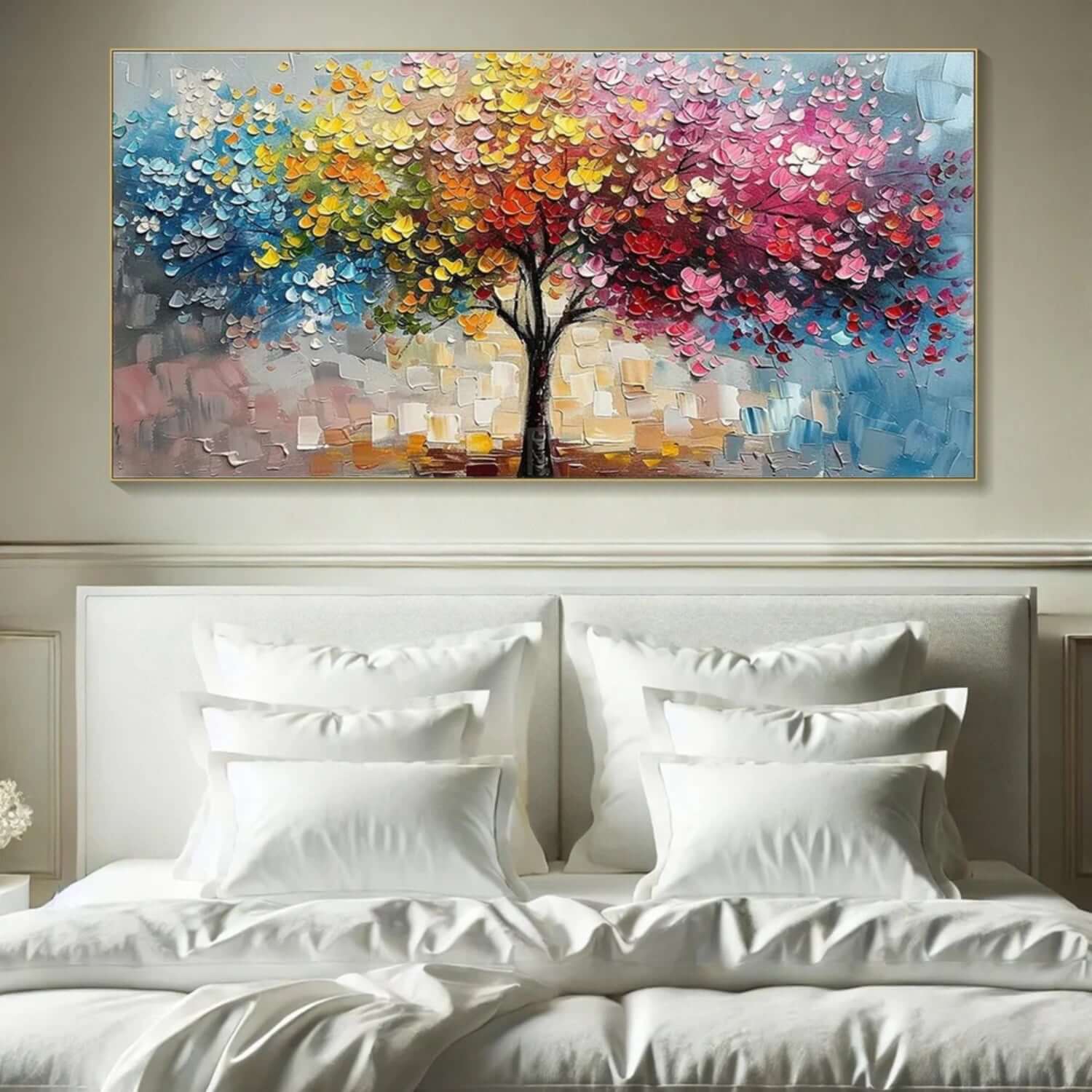 Tree of Spectrum - Large Colorful Tree Textured Wall Art