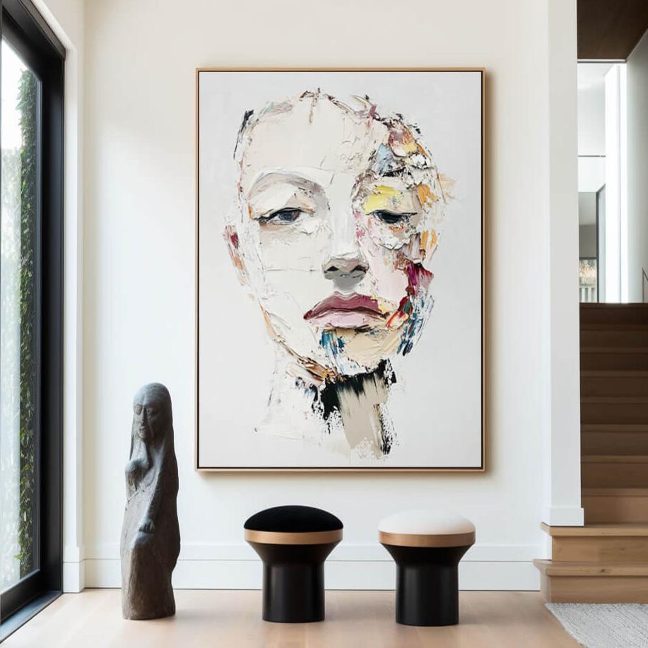 Dismayed - Textured Abstract Figure Canvas Art